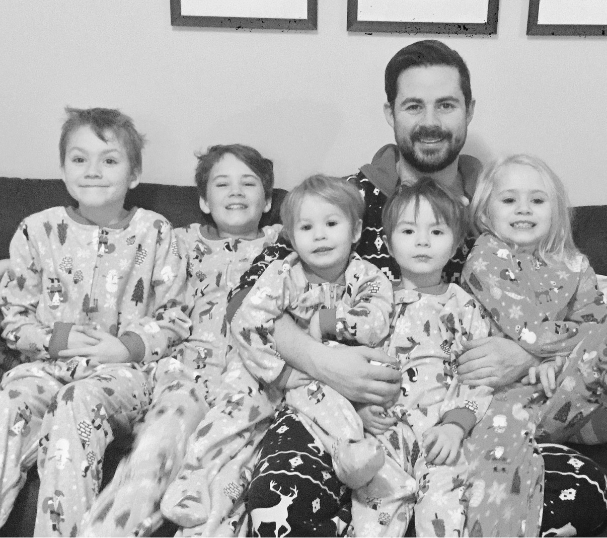 Paul with his kids (most of them teenagers and adults now)